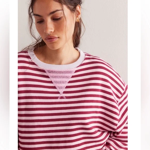 NWT Free People Classic Striped Oversized Crewneck - Picture 3 of 10